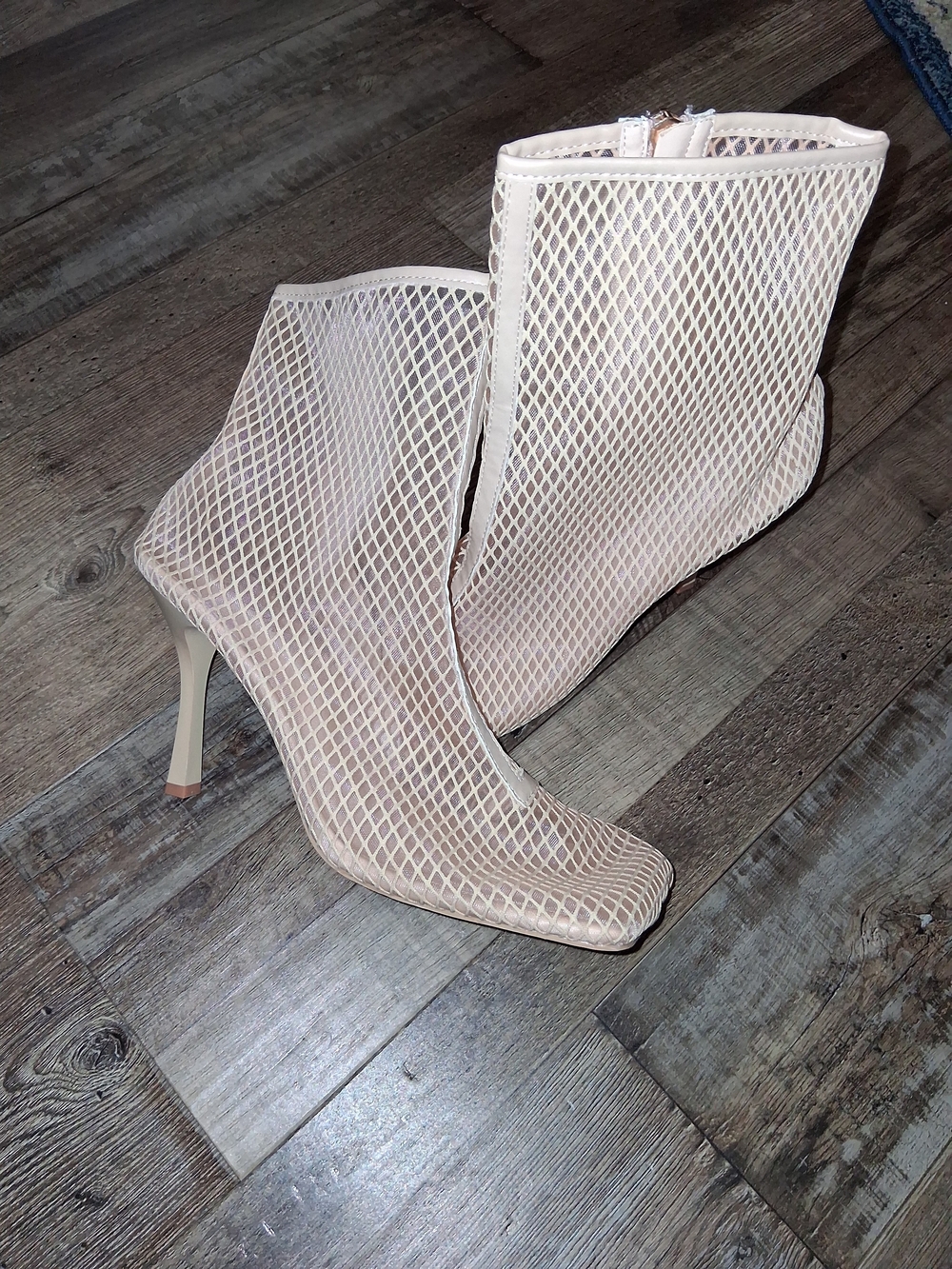 Cape ROBIN Nude Mesh Ankle Boots - Women